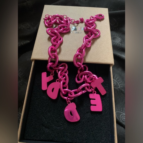 Rare Sold Out Teddy Fresh Pink Metallic Necklace - Picture 3 of 6